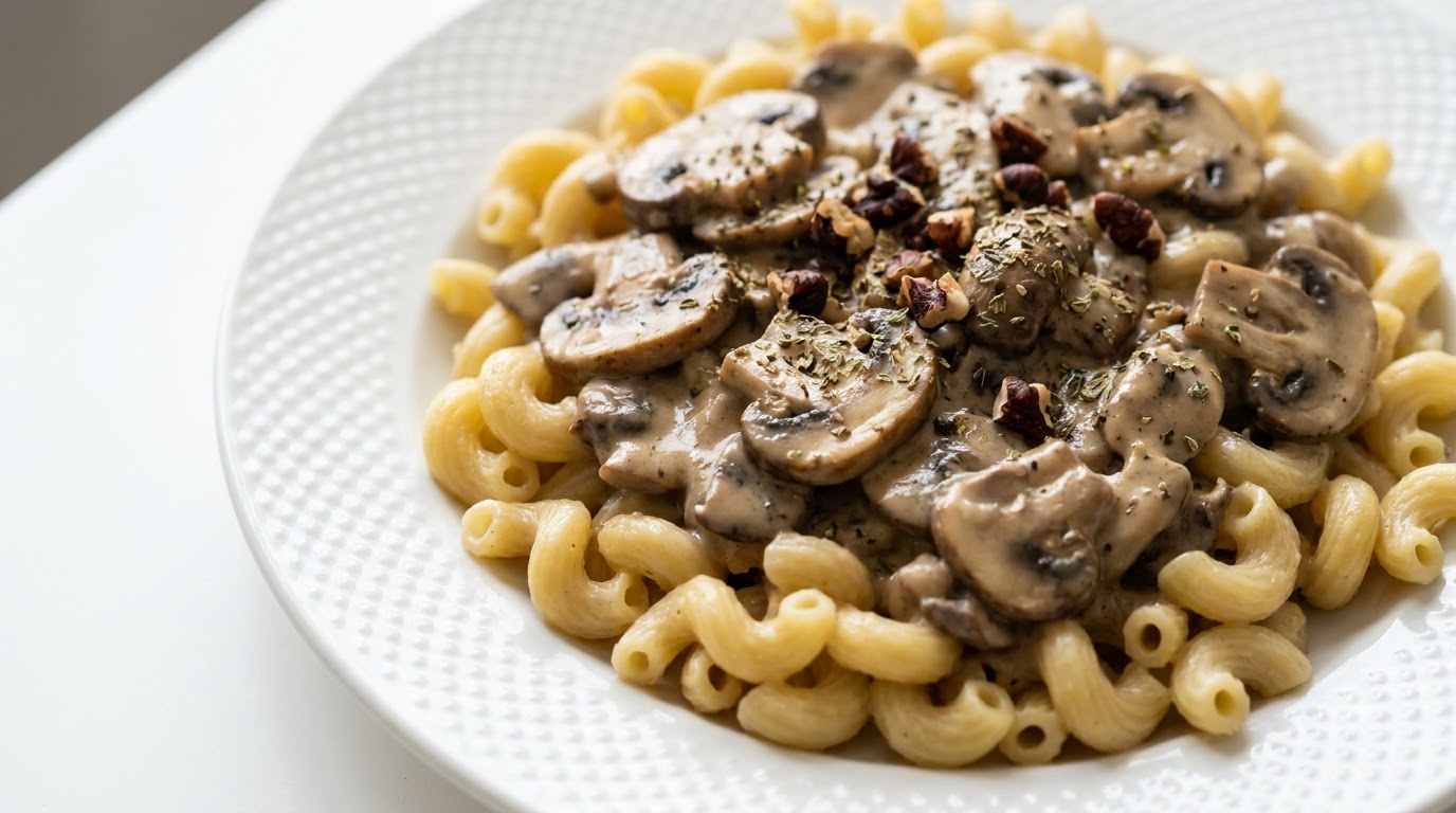 Macaronis Crémeux aux Champignons et Fromage